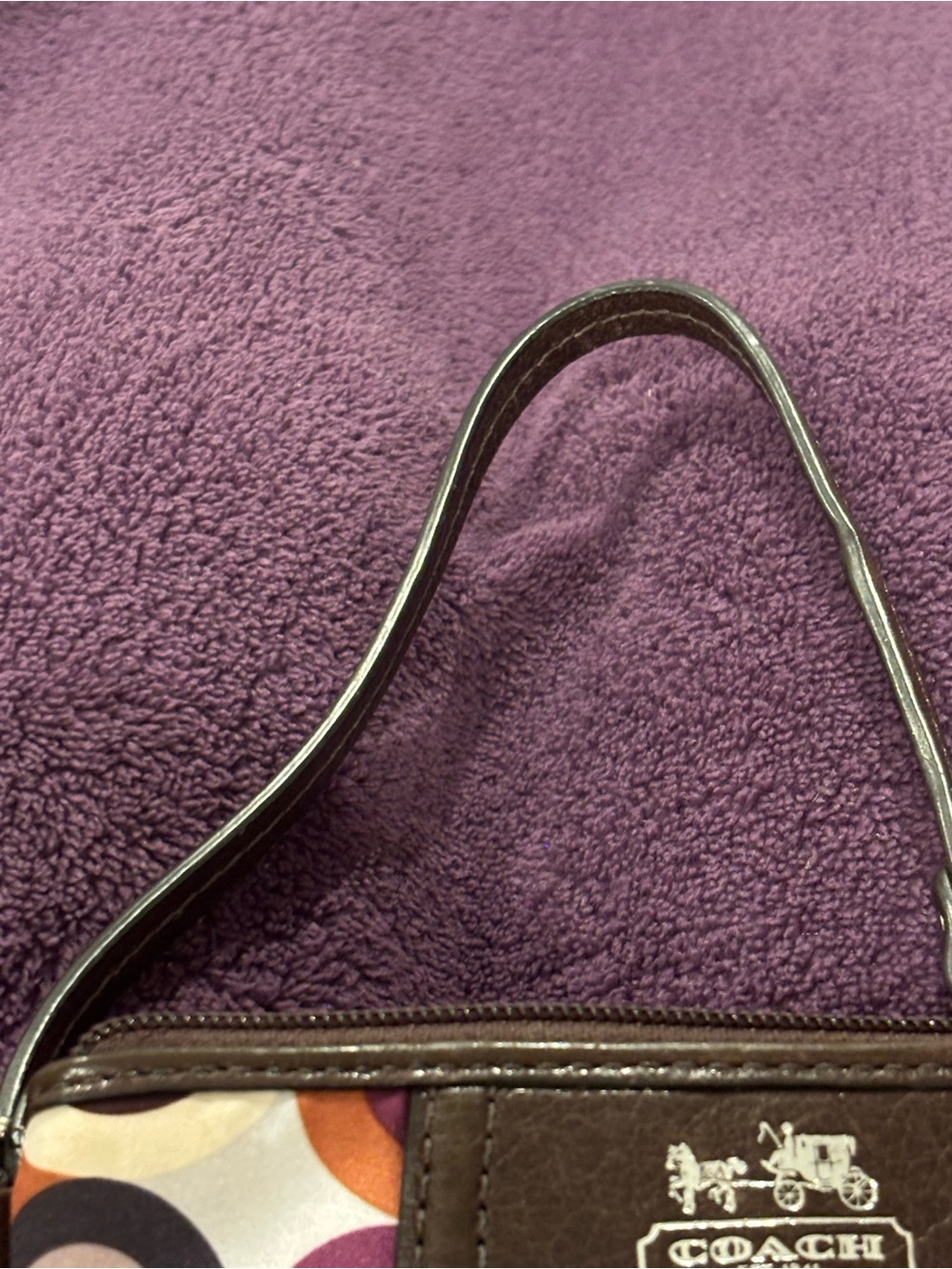 Coach Multicolor Circle-Print Wristlet in Purple, Orange and Brown - Picture 11 of 11